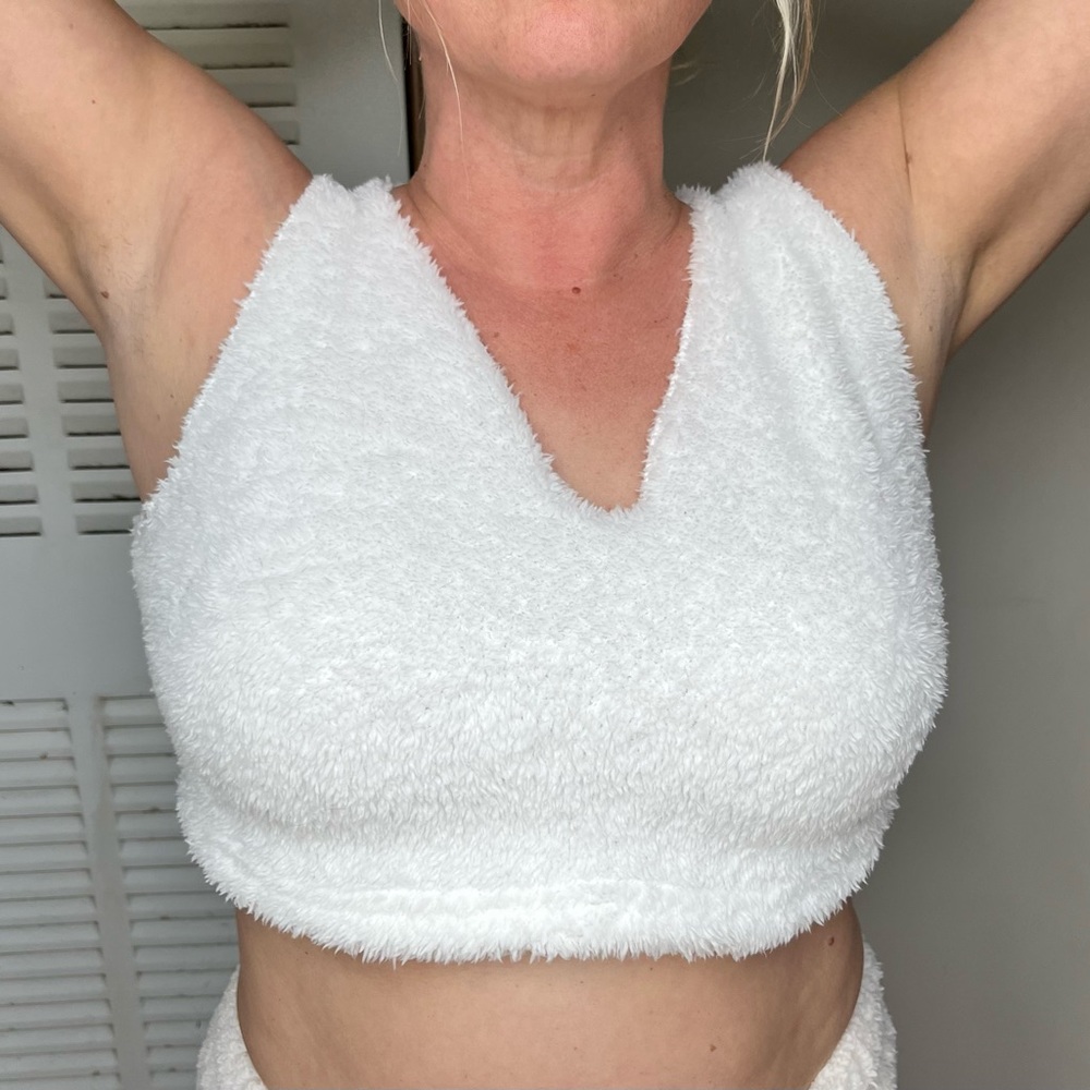 Fluffy White Crop Top